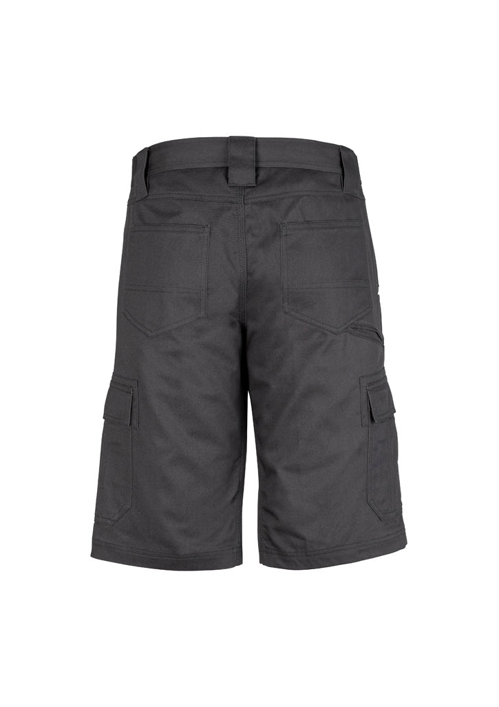 Mens Midweight Drill Cargo Short Charcoal back view