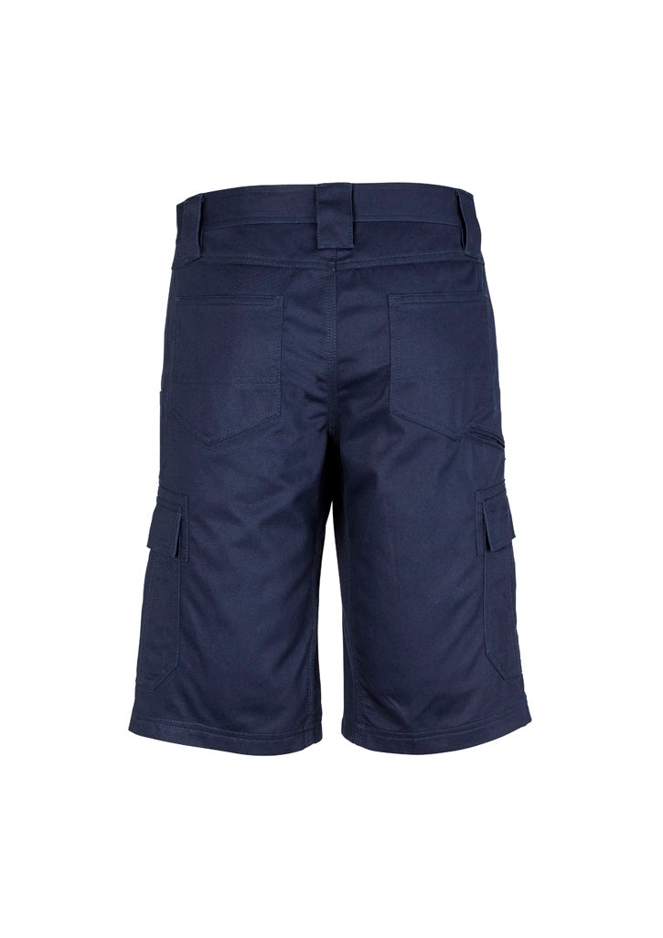 Mens Midweight Drill Cargo Short Navy back view