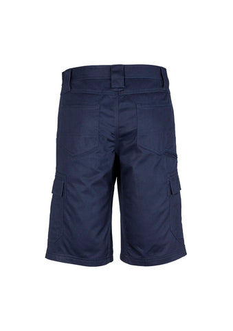 Mens Midweight Drill Cargo Short Navy back view