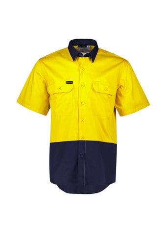 Mens Hi Vis Short Sleeve Shirt-ZW115-syzmik-1