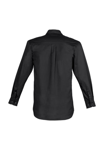 Mens Lightweight Tradie Long Sleeve Shirt Black back view