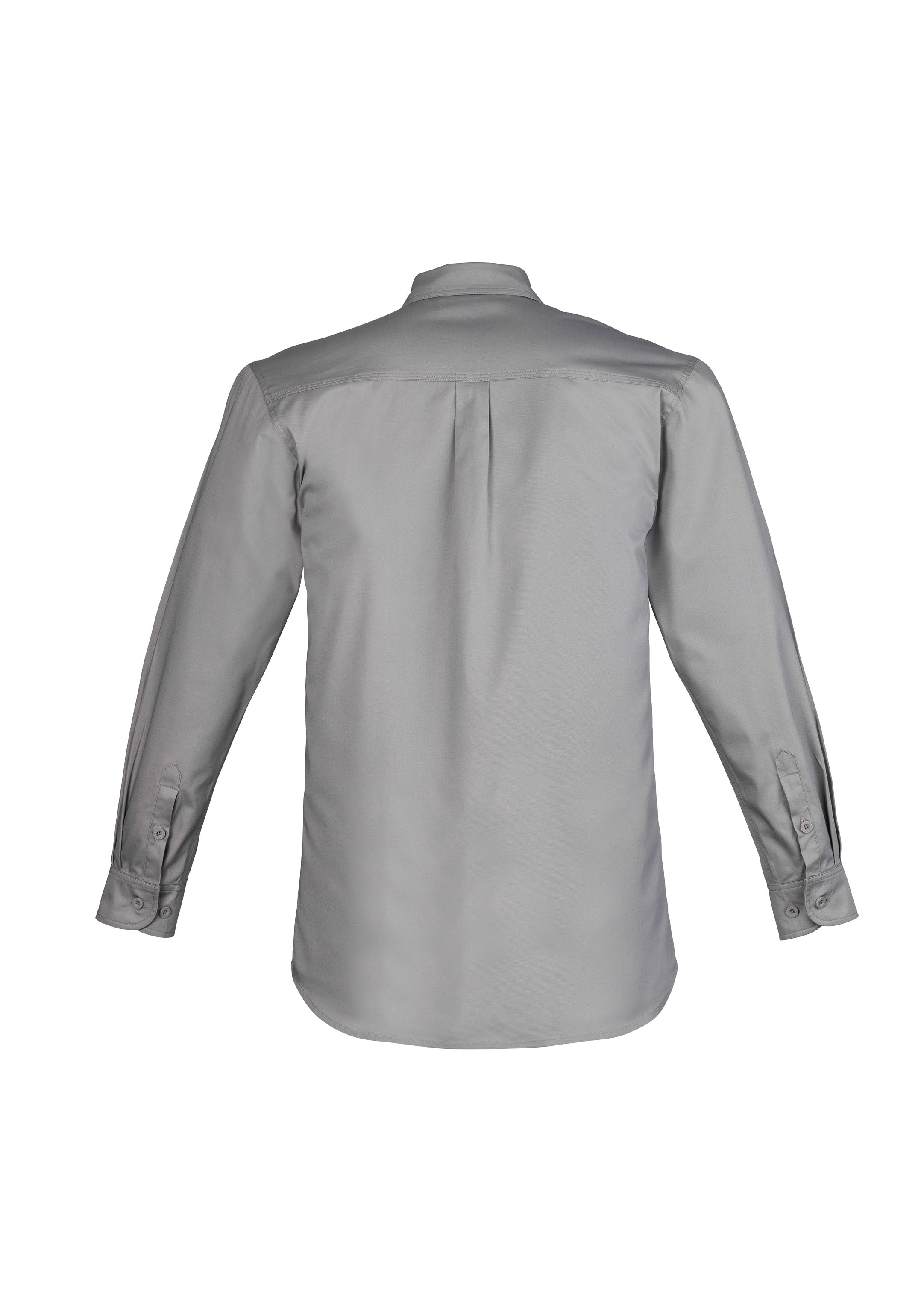 Mens Lightweight Tradie Long Sleeve Shirt Grey back view