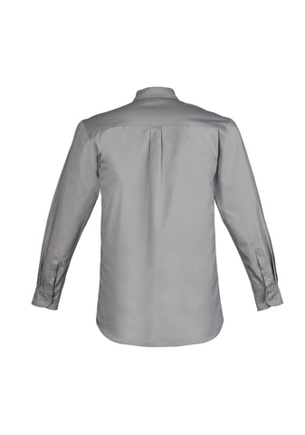 Mens Lightweight Tradie Long Sleeve Shirt Grey back view