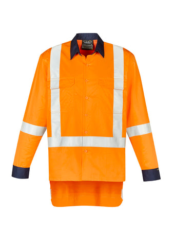 Mens TTMC-W23 X Back Work Shirt Orange/Navy front view