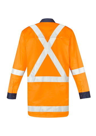 Mens TTMC-W23 X Back Work Shirt Orange/Navy back view