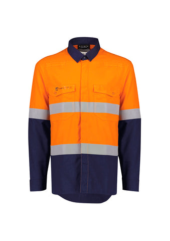 Mens Orange Flame Lightweight Ripstop Shirt - Hoop Taped-ZW180-syzmik-0