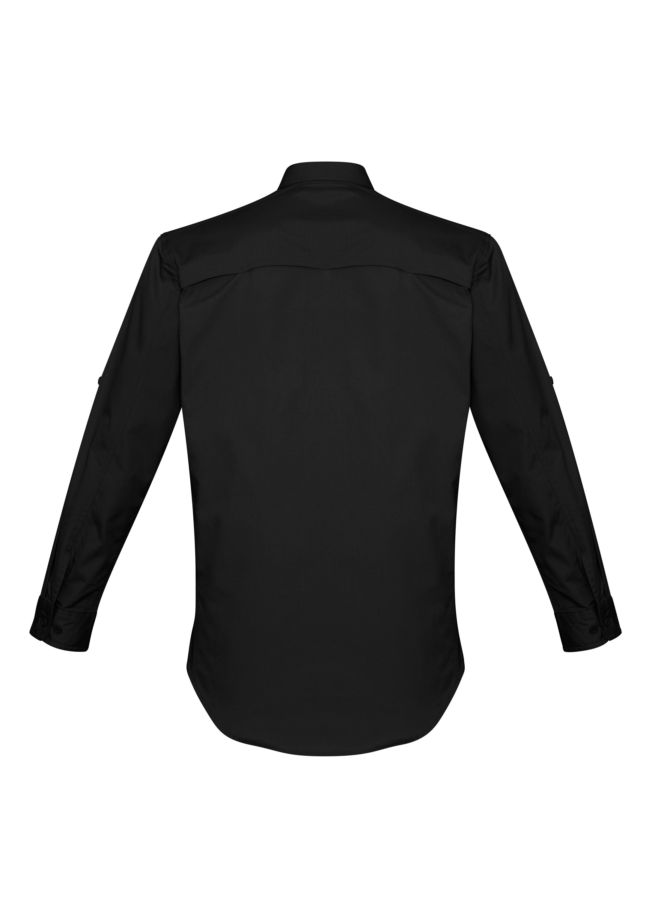 Mens Rugged Cooling Long Sleeve Shirt Black back view