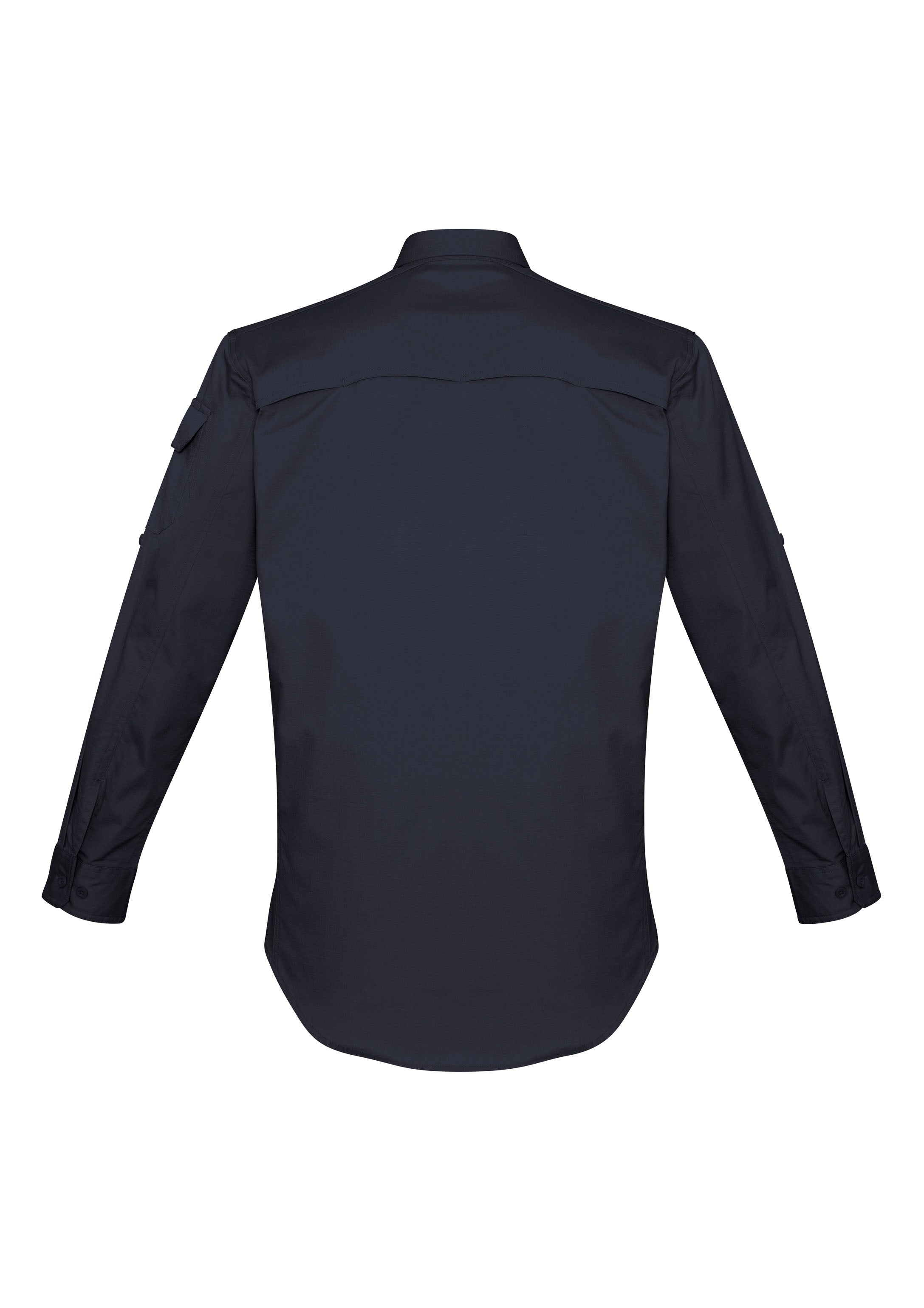 Mens Rugged Cooling Long Sleeve Shirt Charcoal back view