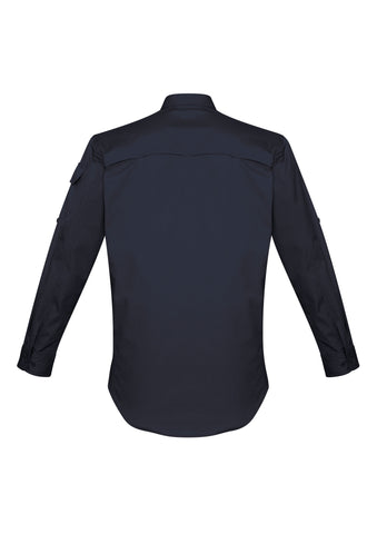 Mens Rugged Cooling Long Sleeve Shirt Charcoal back view