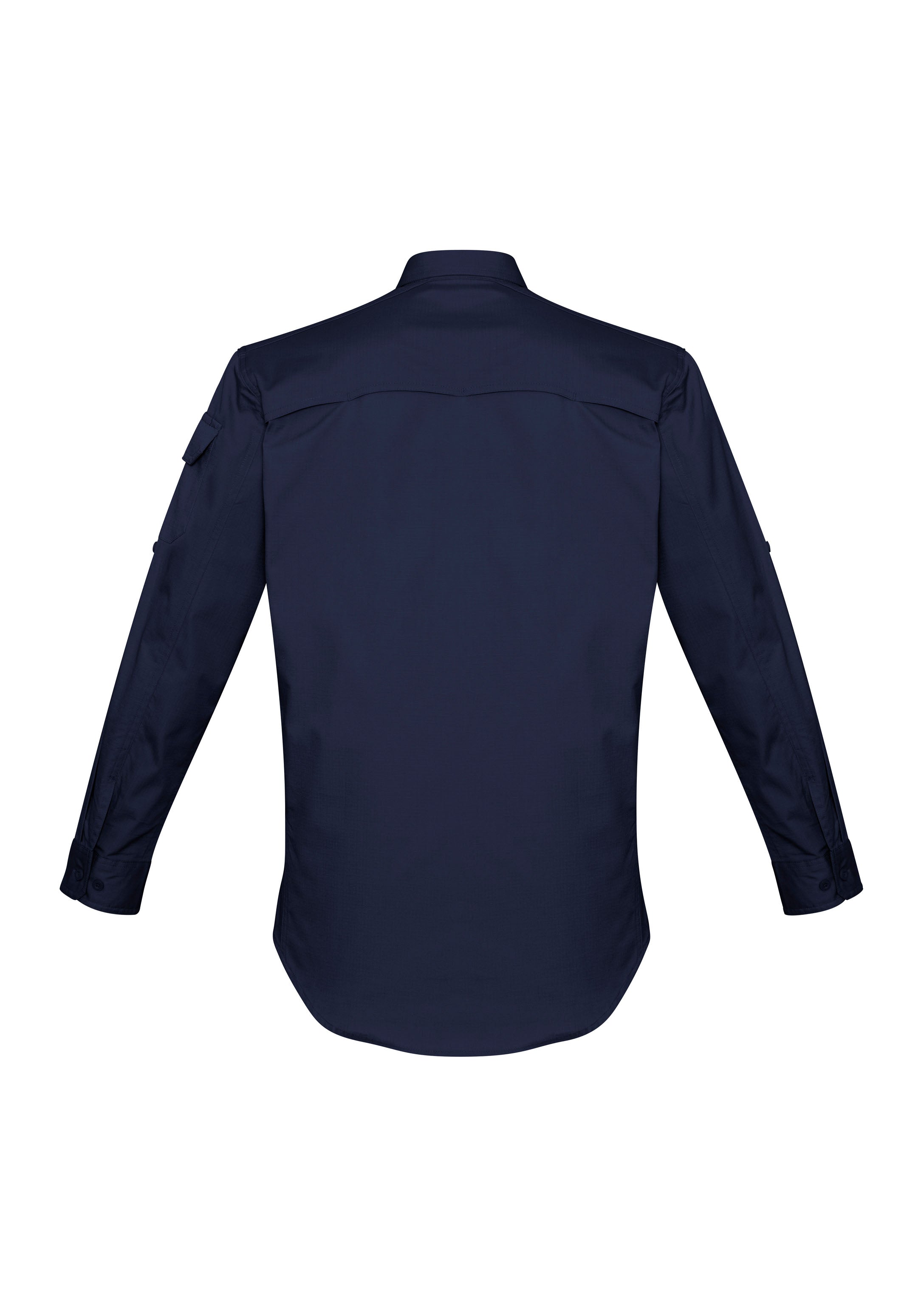 Mens Rugged Cooling Long Sleeve Shirt Navy back view