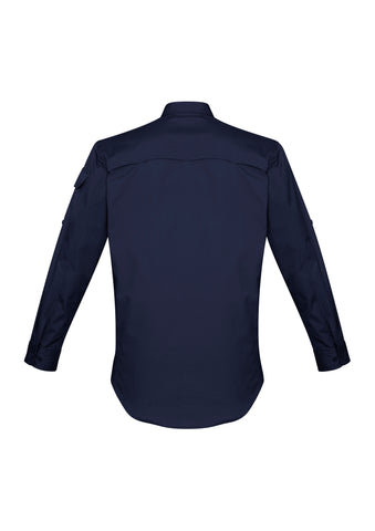 Mens Rugged Cooling Long Sleeve Shirt Navy back view
