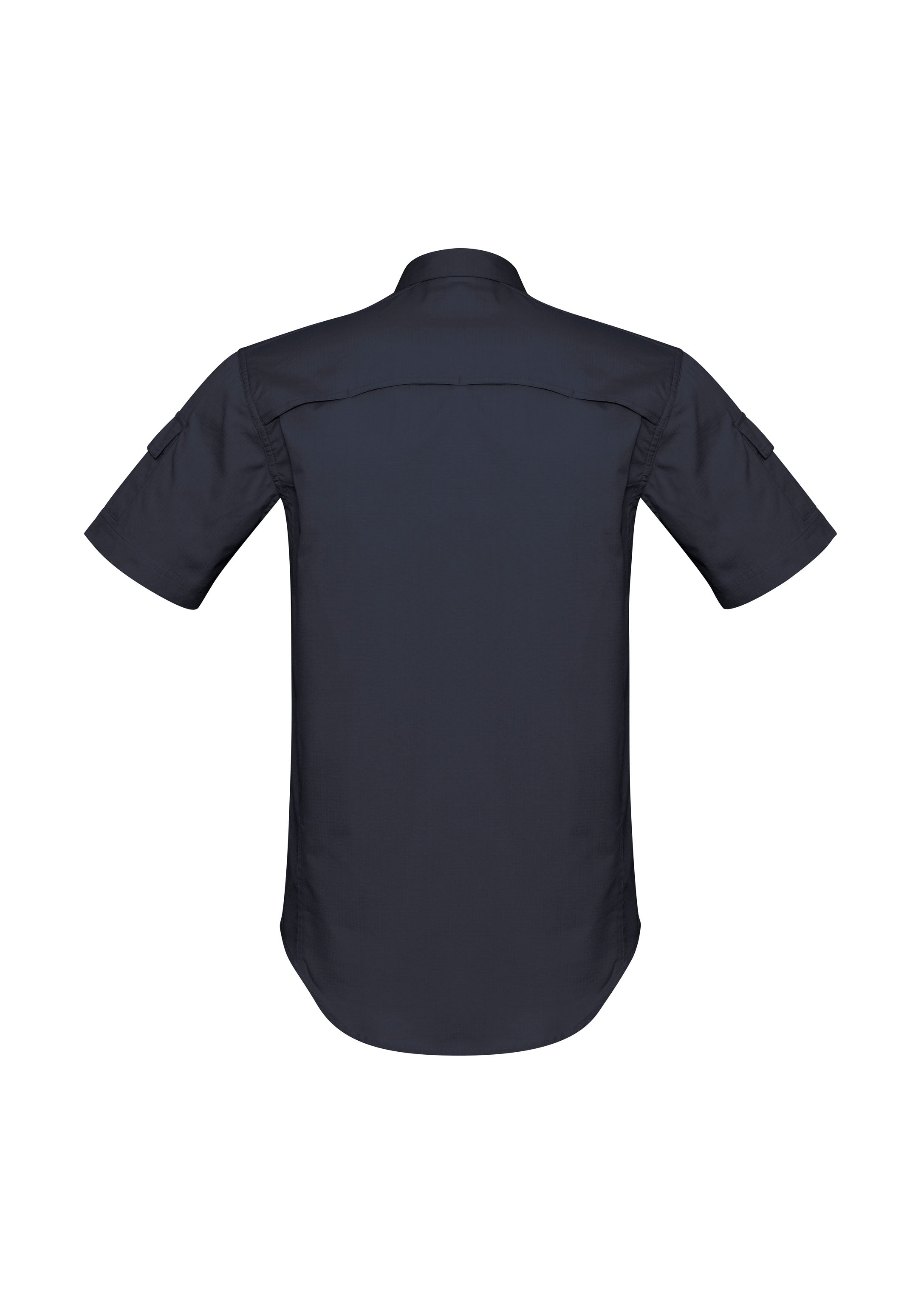 Mens Rugged Cooling Short Sleeve Shirt Charcoal back view