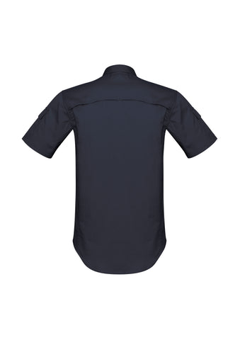 Mens Rugged Cooling Short Sleeve Shirt Charcoal back view