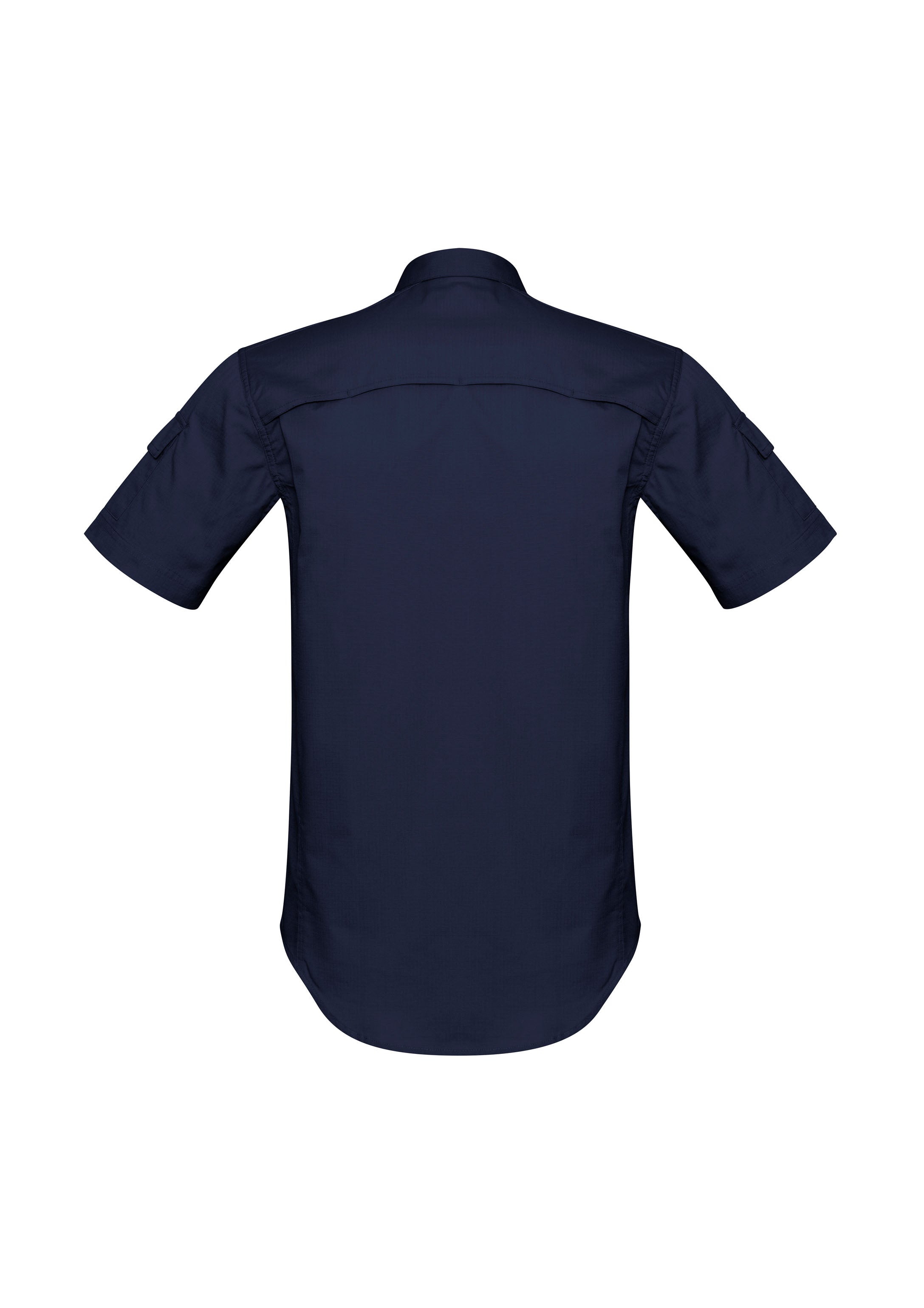 Mens Rugged Cooling Short Sleeve Shirt Navy back view