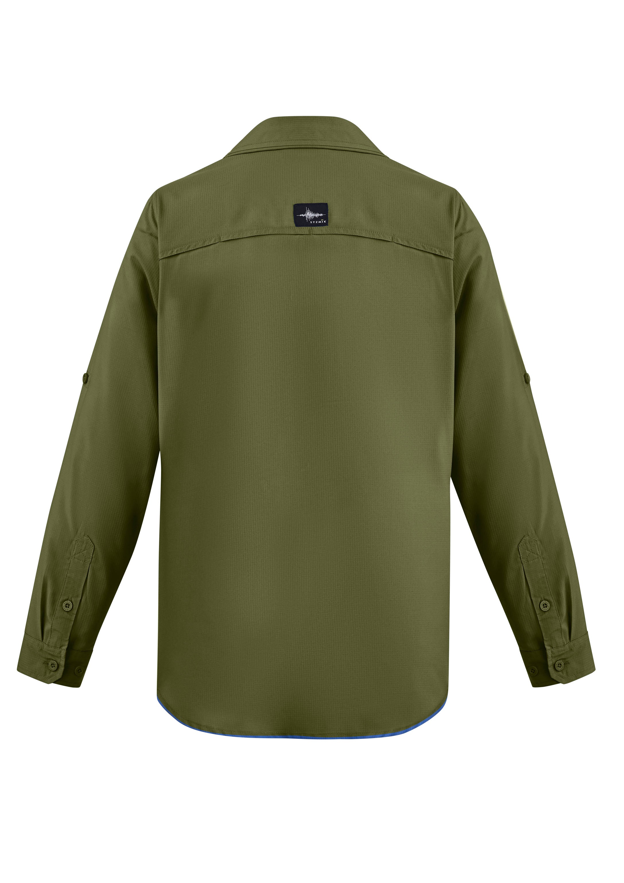 Mens Outdoor Long Sleeve Shirt Army back view