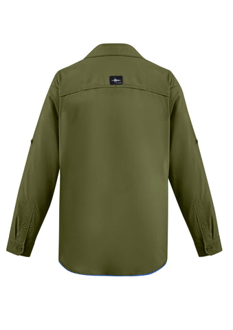 Mens Outdoor Long Sleeve Shirt Army back view
