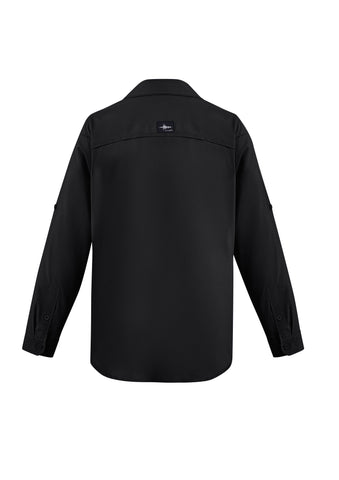 Mens Outdoor Long Sleeve Shirt Black back view