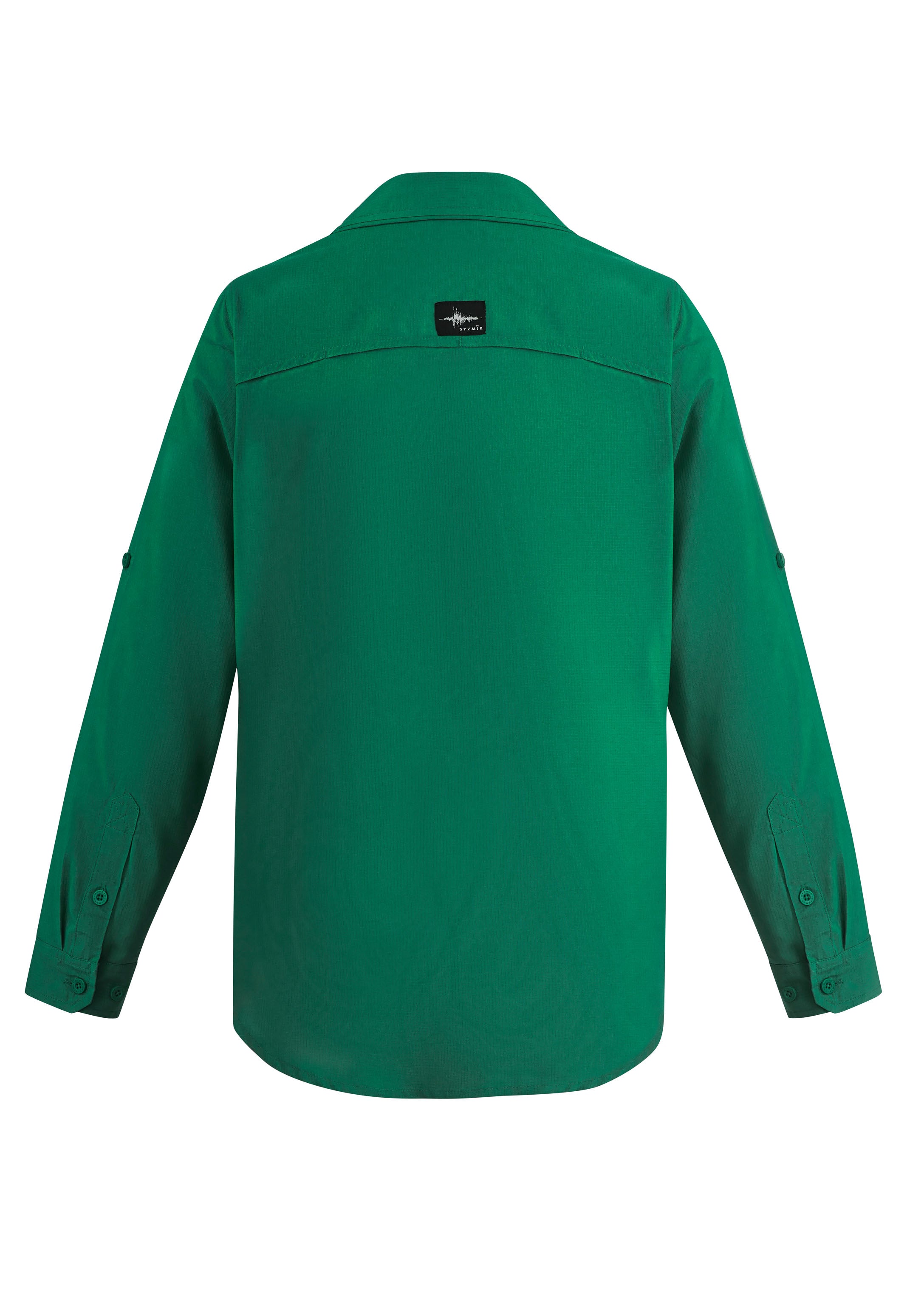 Mens Outdoor Long Sleeve Shirt Green back view