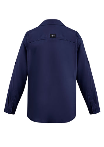 Mens Outdoor Long Sleeve Shirt Navy back view