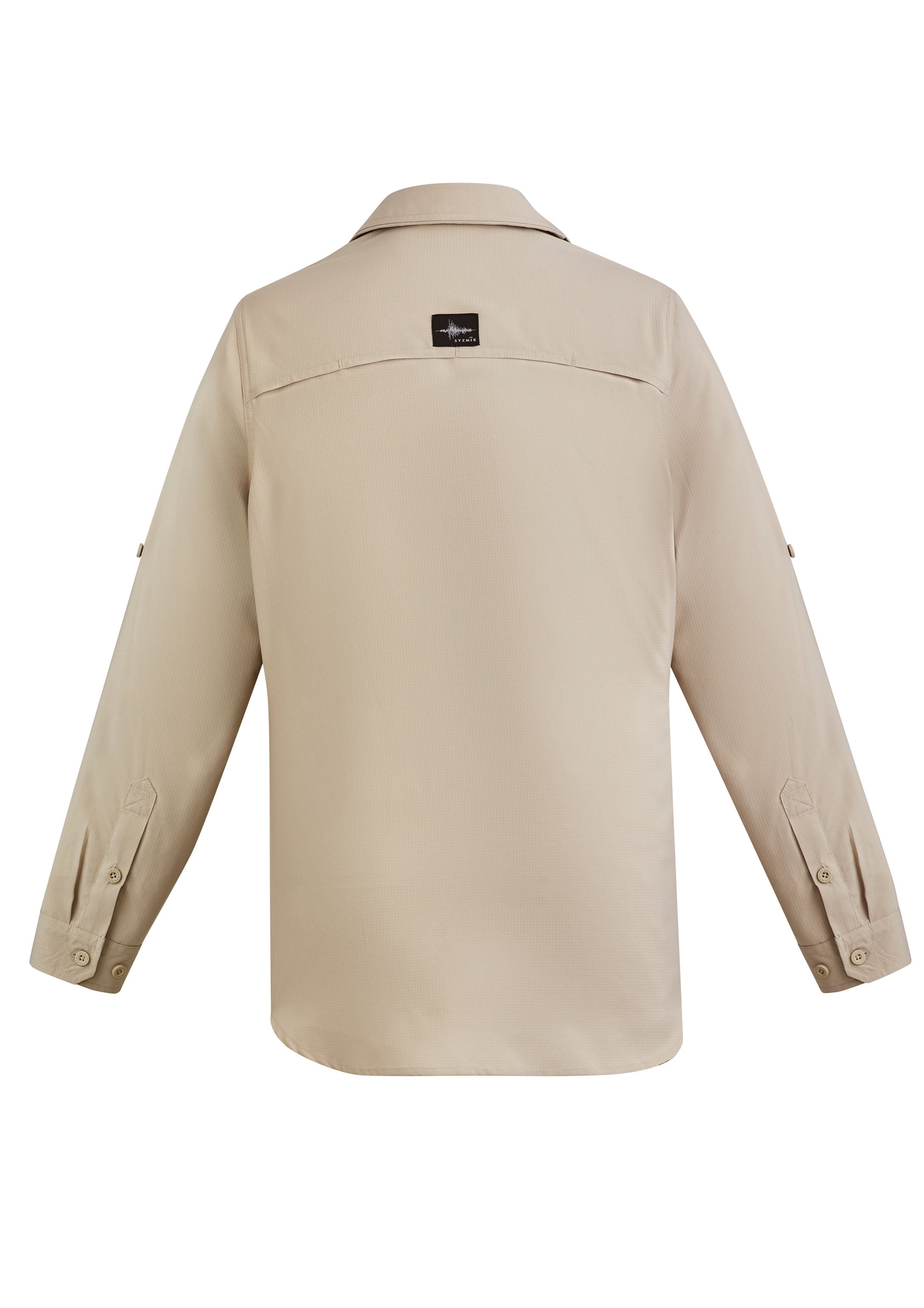 Mens Outdoor Long Sleeve Shirt Sand back view
