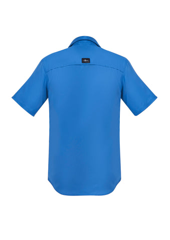 Mens Outdoor Short Sleeve Shirt Cobalt back view