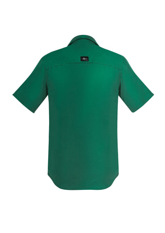 Mens Outdoor Short Sleeve Shirt Green back view