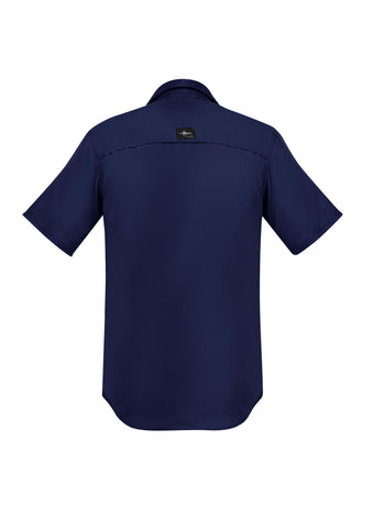 Mens Outdoor Short Sleeve Shirt Navy back view