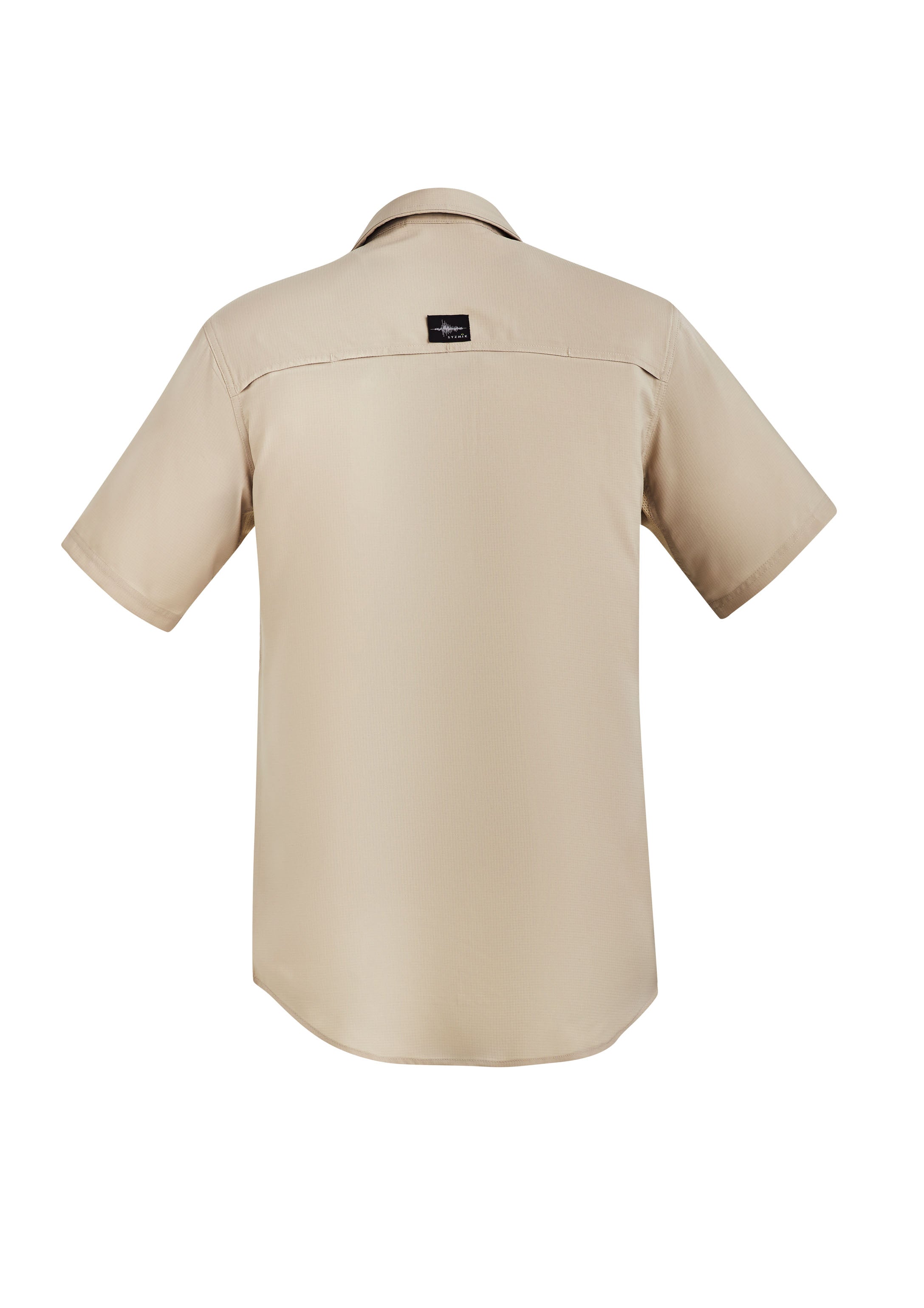 Mens Outdoor Short Sleeve Shirt Sand back view