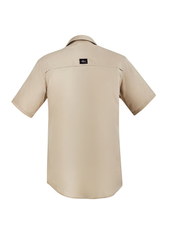 Mens Outdoor Short Sleeve Shirt Sand back view