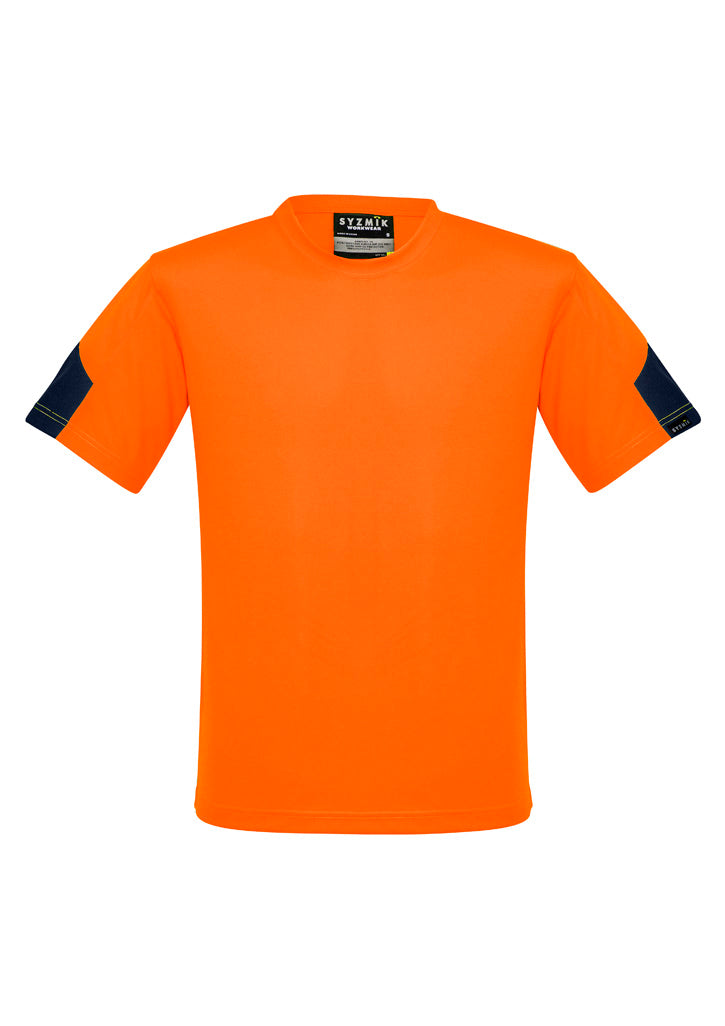 Mens Hi Vis Squad Tee Orange/Navy front view