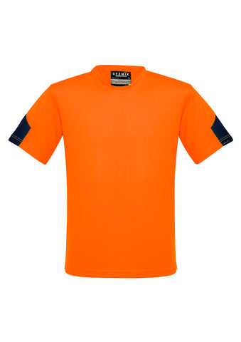Mens Hi Vis Squad Tee Orange/Navy front view