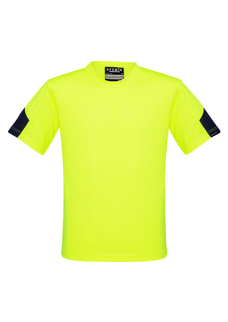 Mens Hi Vis Squad Tee Yellow/Navy front view