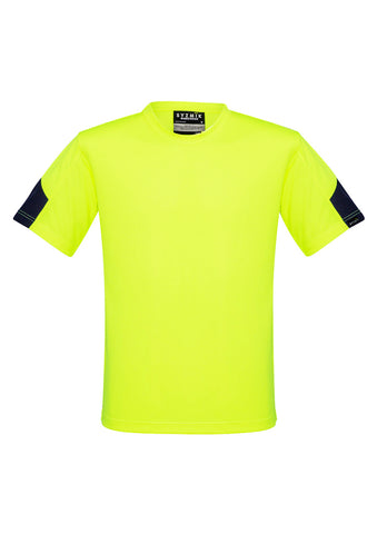 Mens Hi Vis Squad Tee Yellow/Navy front view