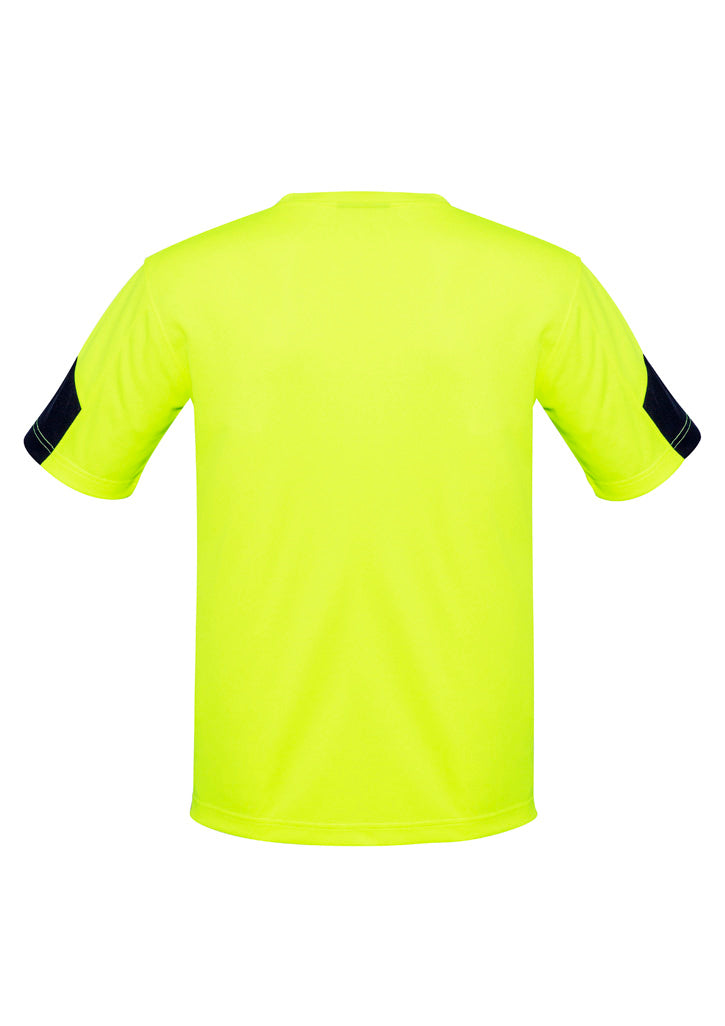 Mens Hi Vis Squad Tee Yellow/Navy back view