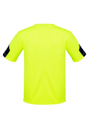 Mens Hi Vis Squad Tee Yellow/Navy back view
