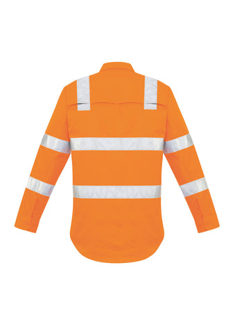 Mens Bio Motion VIC Rail Long Sleeve Shirt Vic Rail Orange back view