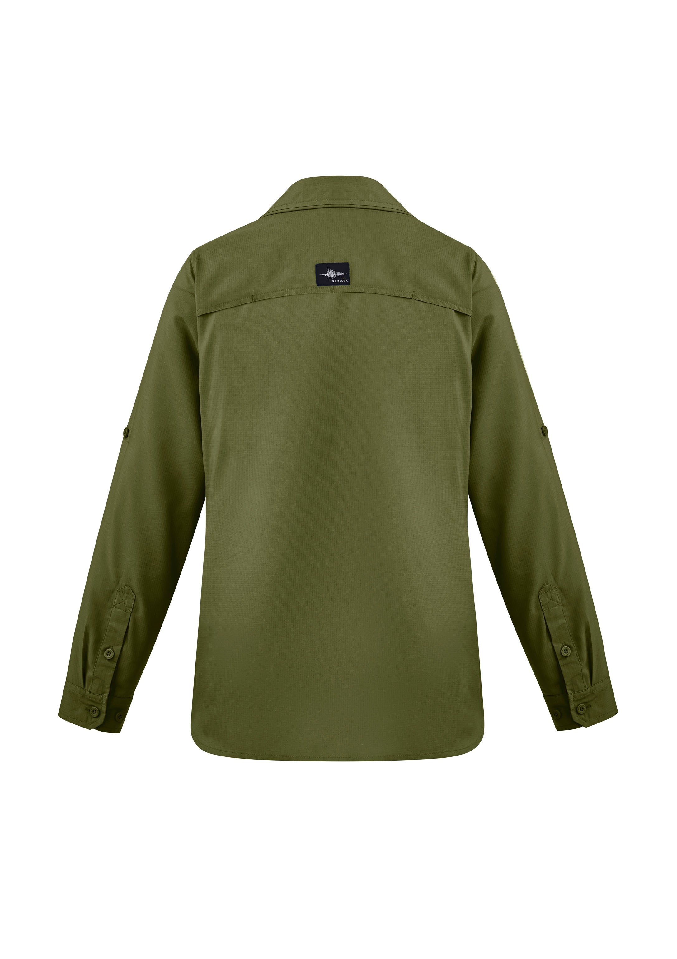 Womens Outdoor Long Sleeve Shirt Army back view