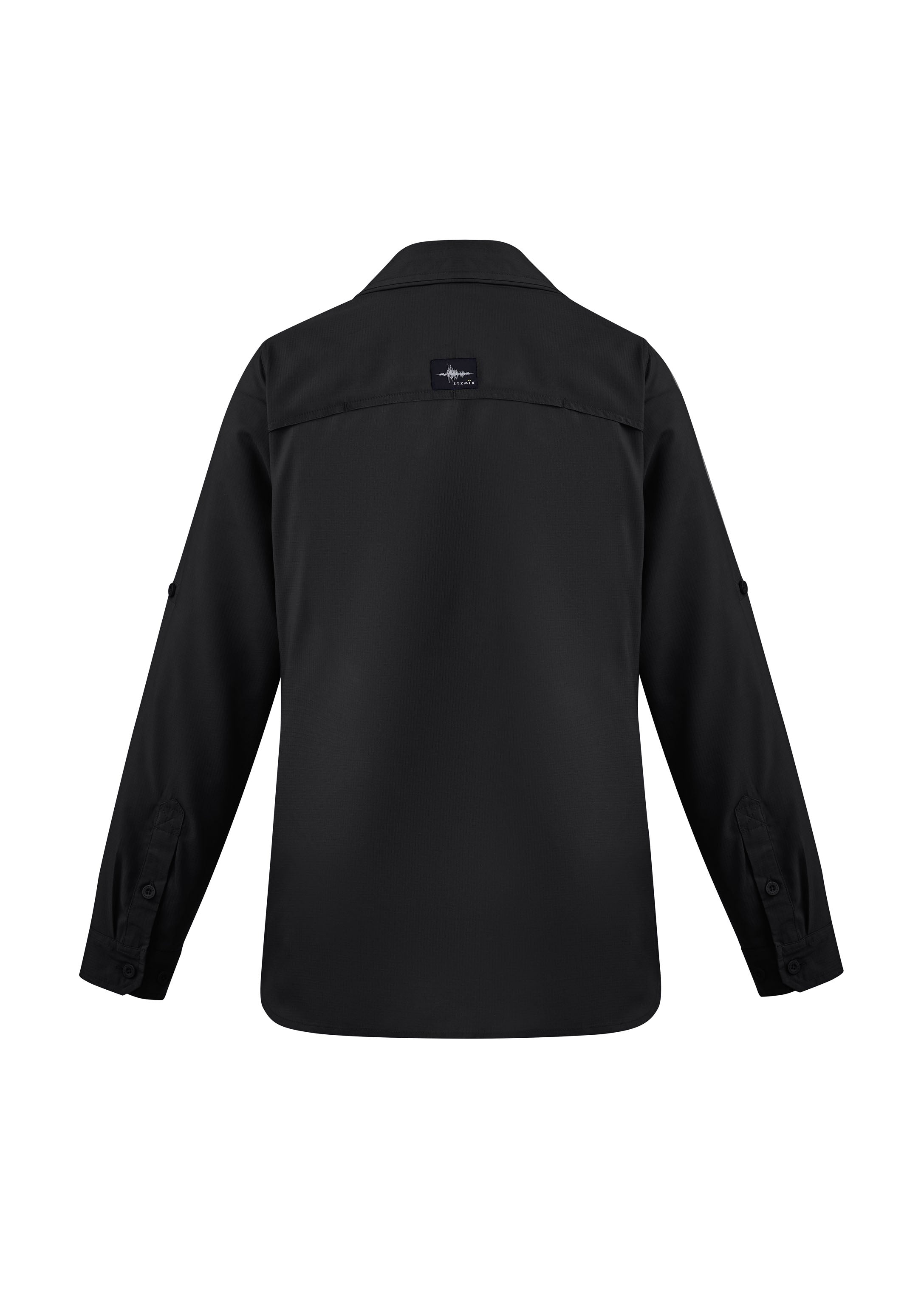 Womens Outdoor Long Sleeve Shirt Black back view