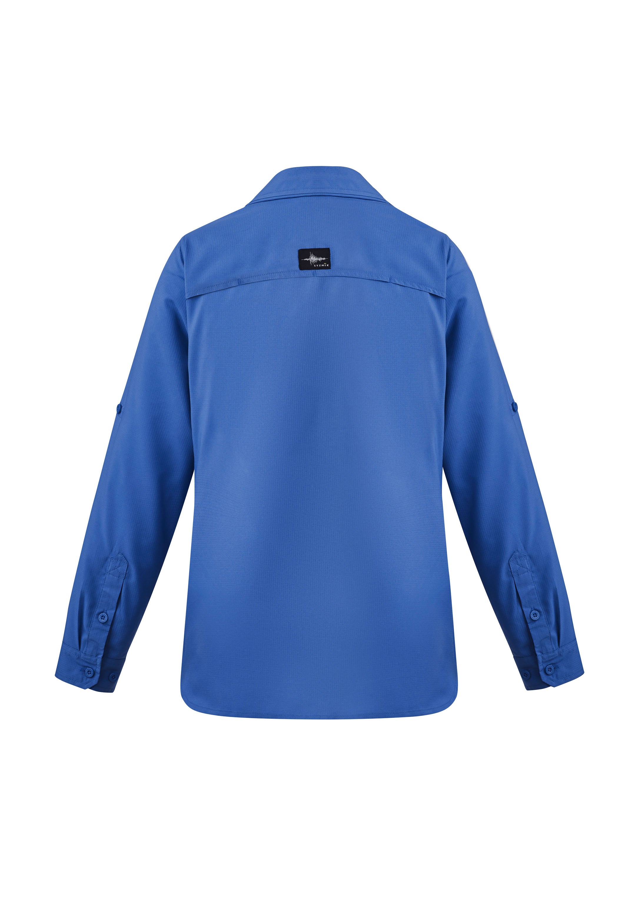 Womens Outdoor Long Sleeve Shirt Blue back view