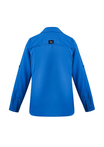 Womens Outdoor Long Sleeve Shirt Cobalt back view
