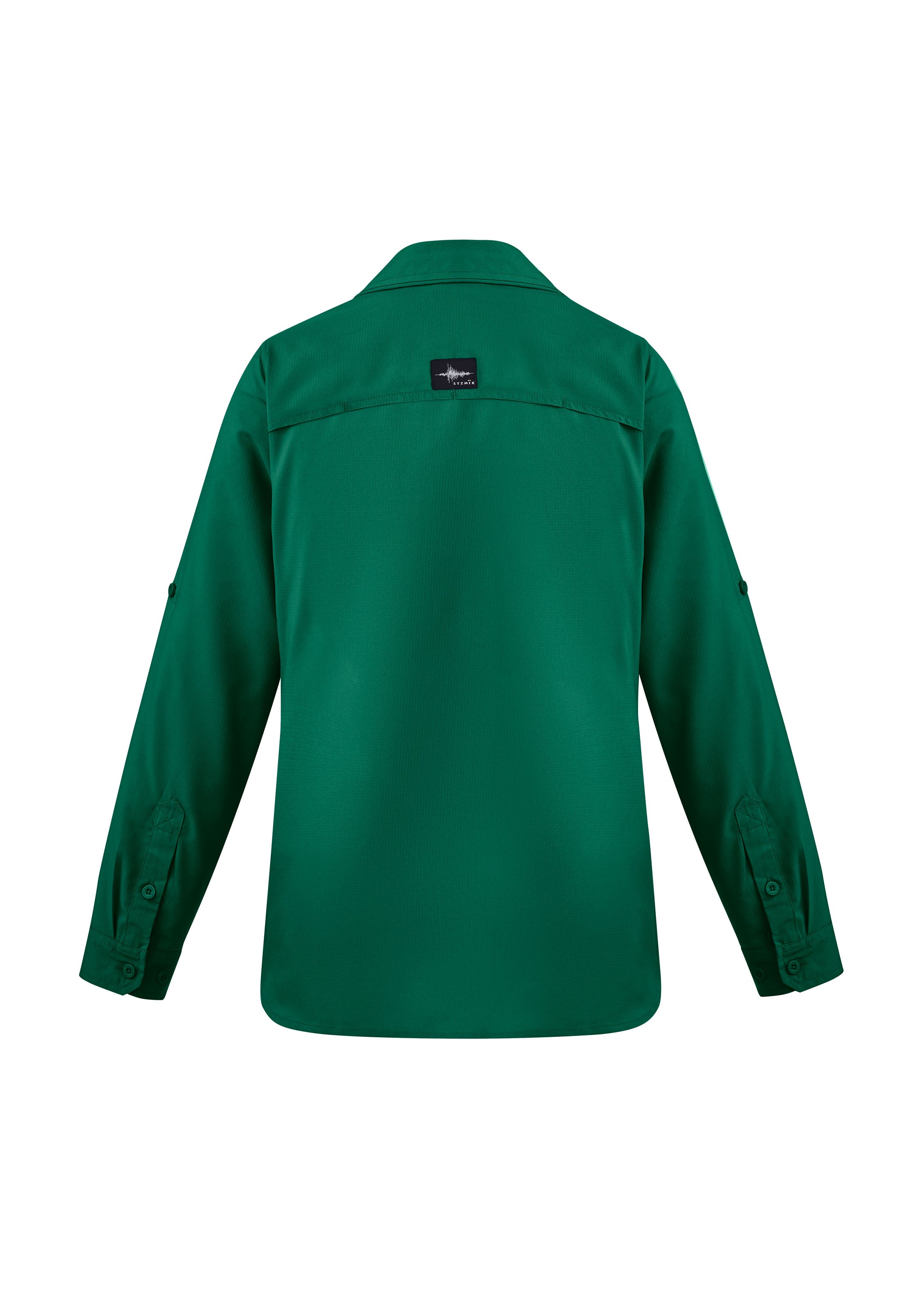 Womens Outdoor Long Sleeve Shirt Green back view