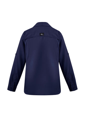 Womens Outdoor Long Sleeve Shirt Navy back view