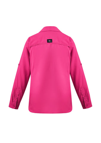 Womens Outdoor Long Sleeve Shirt Pink back view