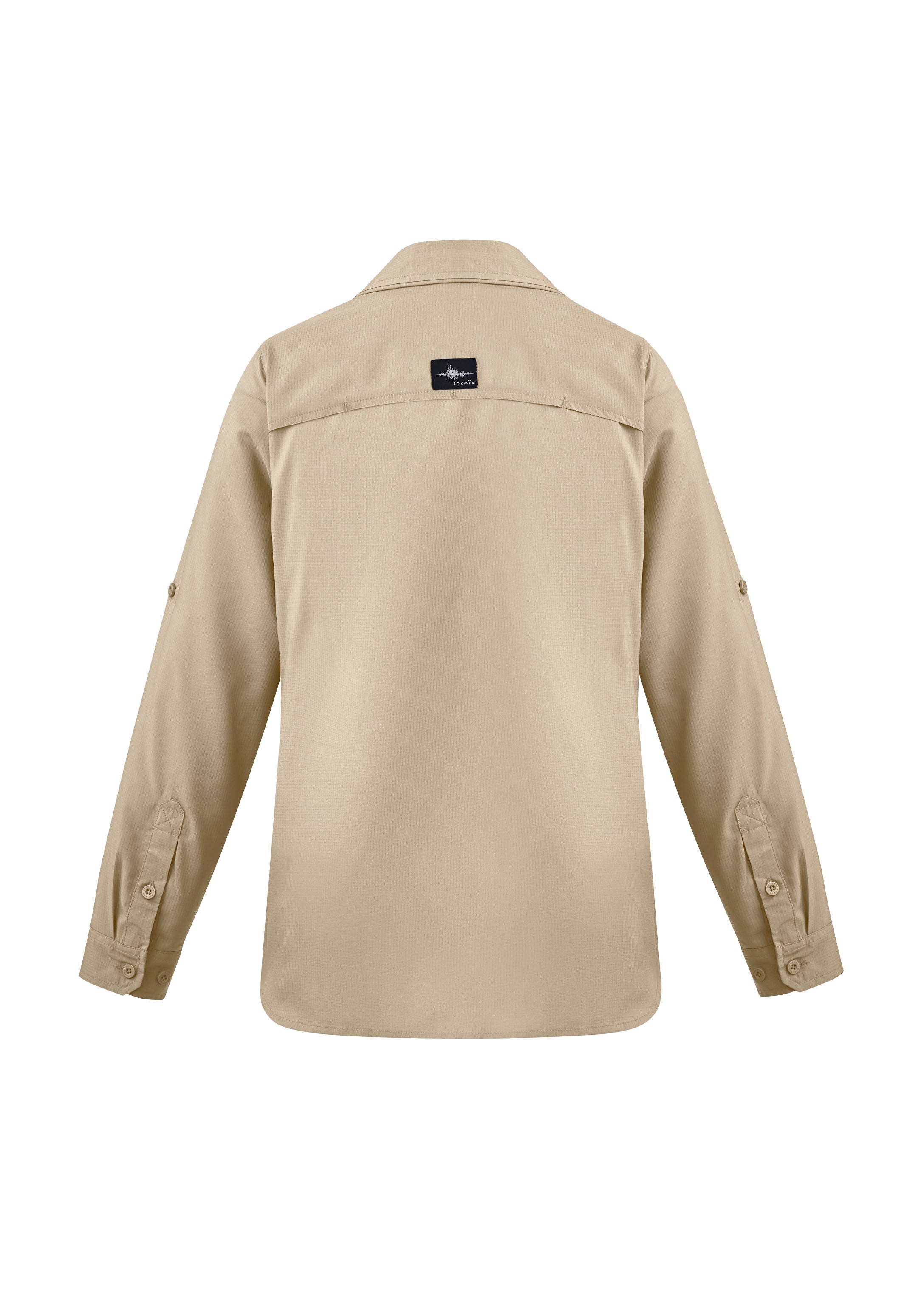 Womens Outdoor Long Sleeve Shirt Sand back view