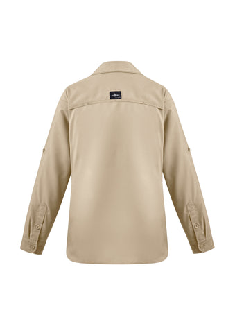 Womens Outdoor Long Sleeve Shirt Sand back view