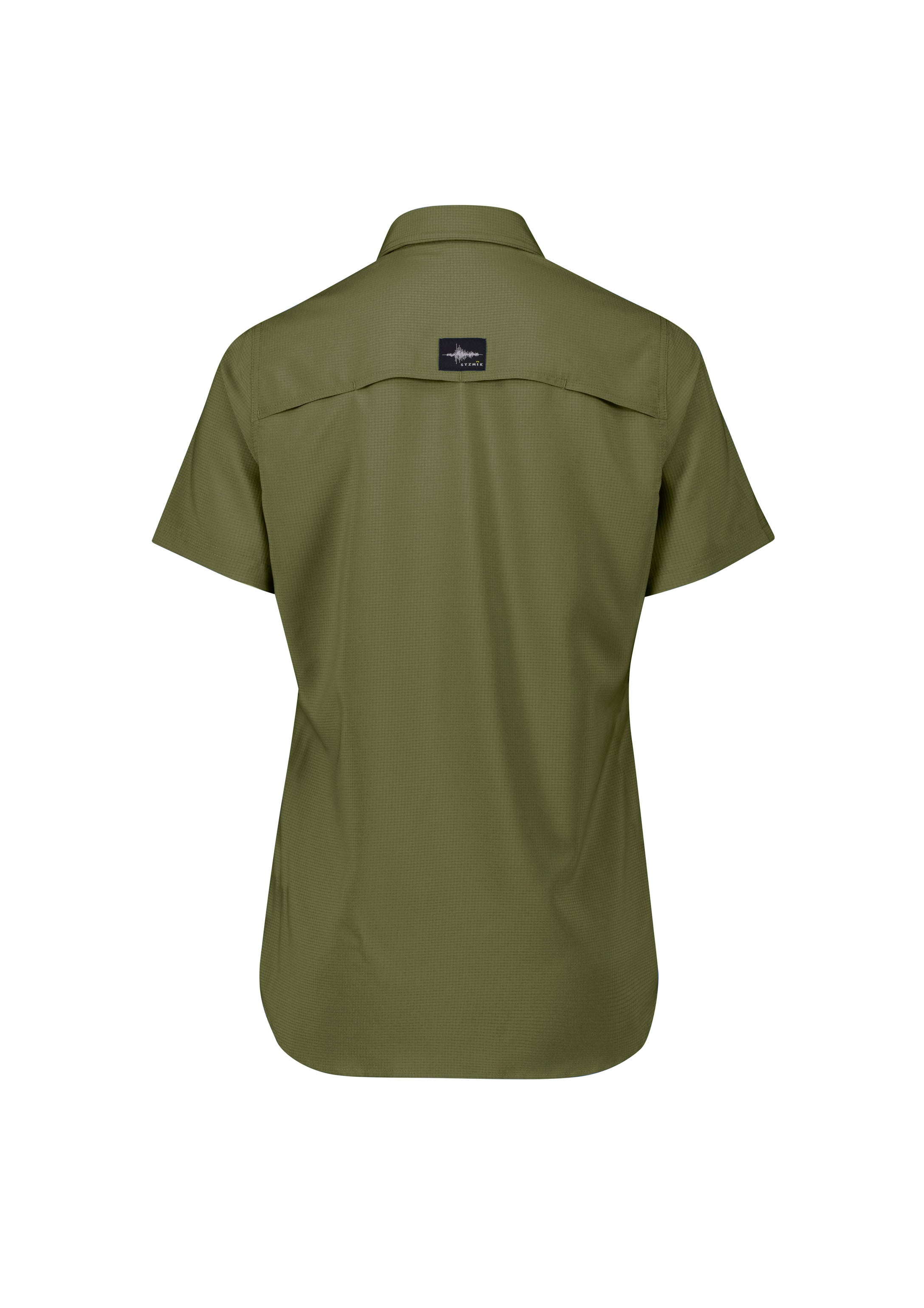 Womens Outdoor Short Sleeve Shirt Army back view
