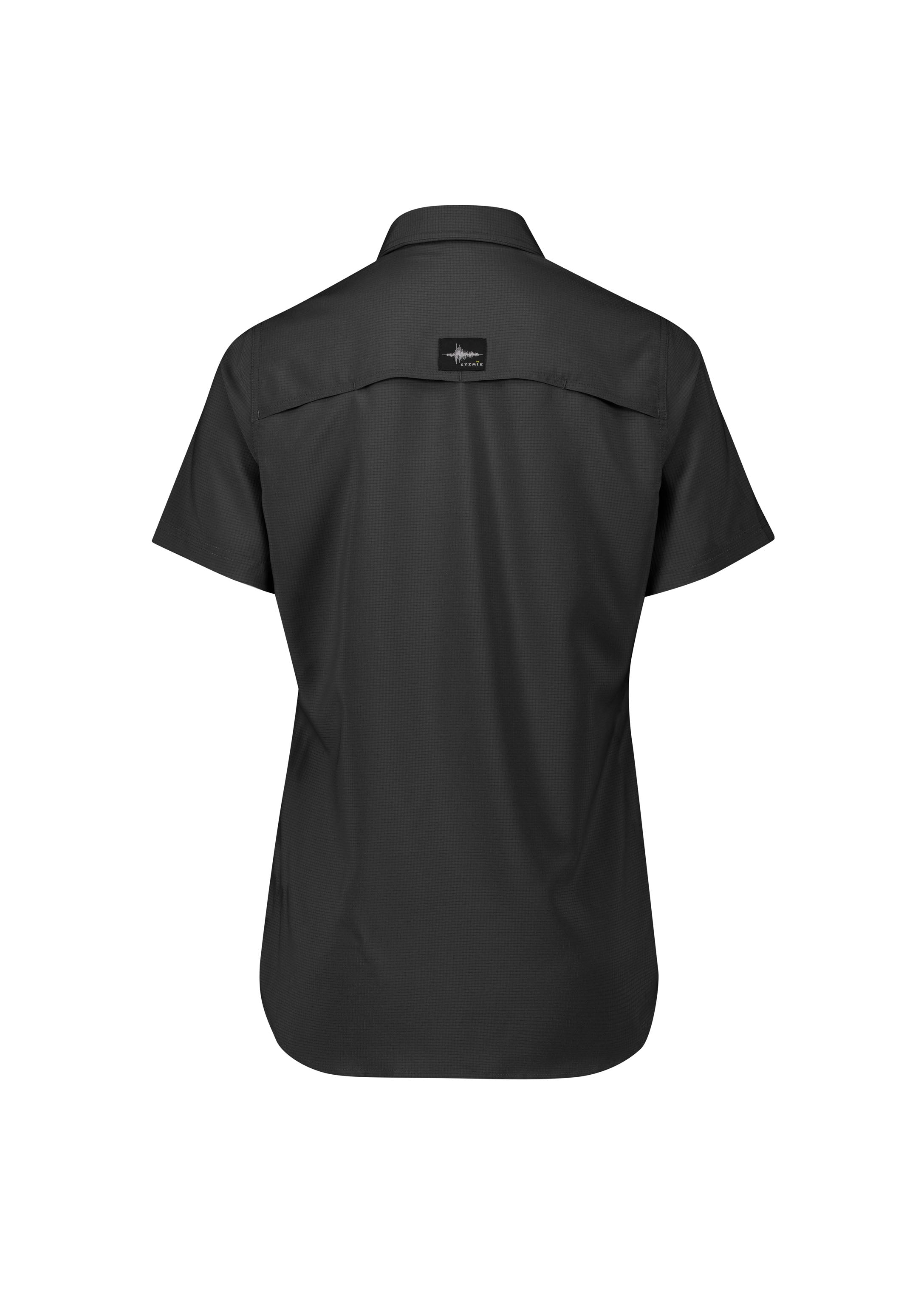 Womens Outdoor Short Sleeve Shirt Black back view