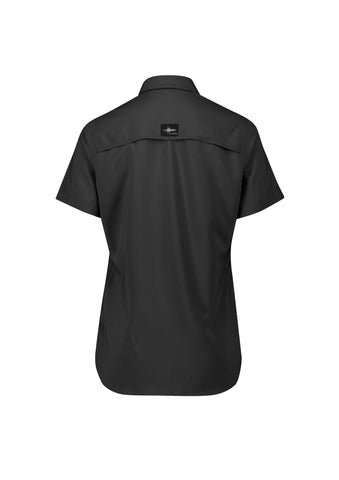 Womens Outdoor Short Sleeve Shirt Black back view