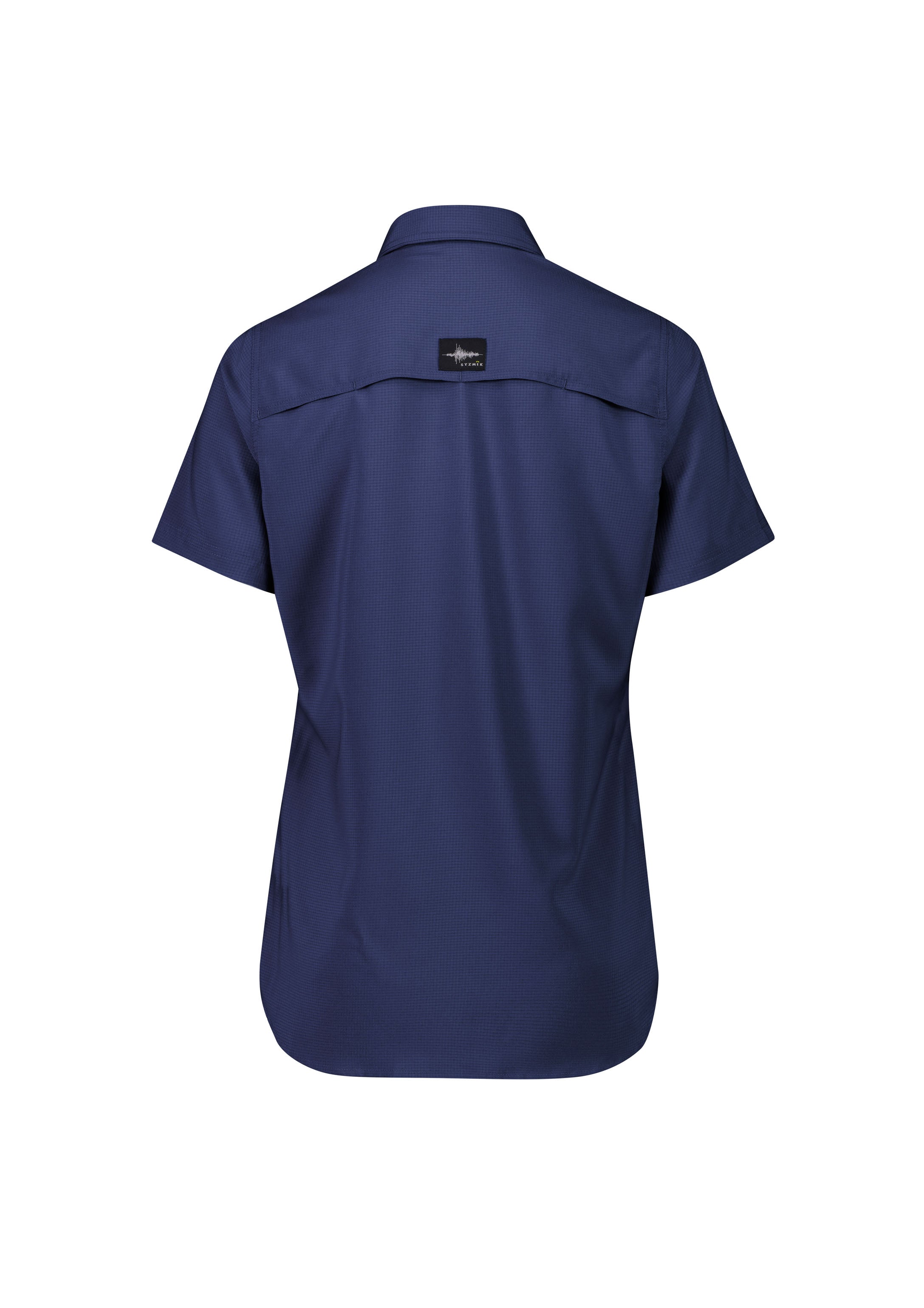 Womens Outdoor Short Sleeve Shirt Navy back view