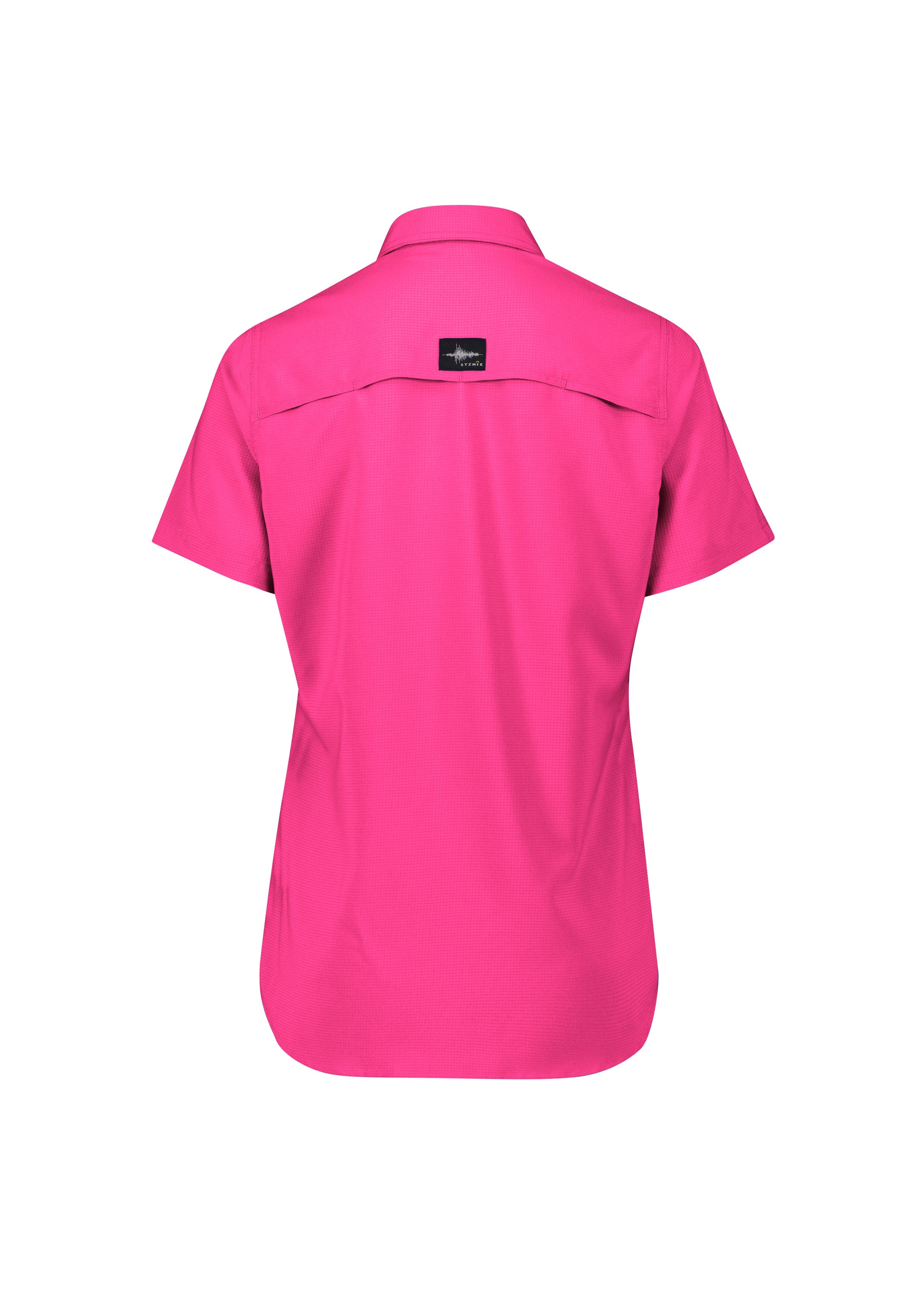 Womens Outdoor Short Sleeve Shirt Pink back view